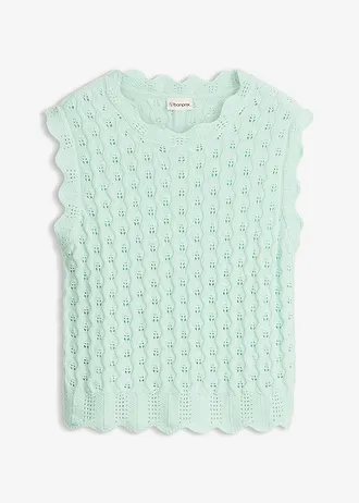 Top en maille 100% coton • menthe clair • Boutique bonprix