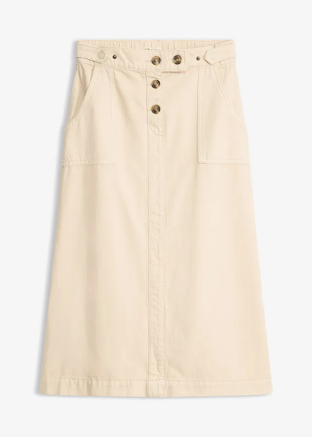 Jupe en twill 100% coton • sable clair • Boutique bonprix