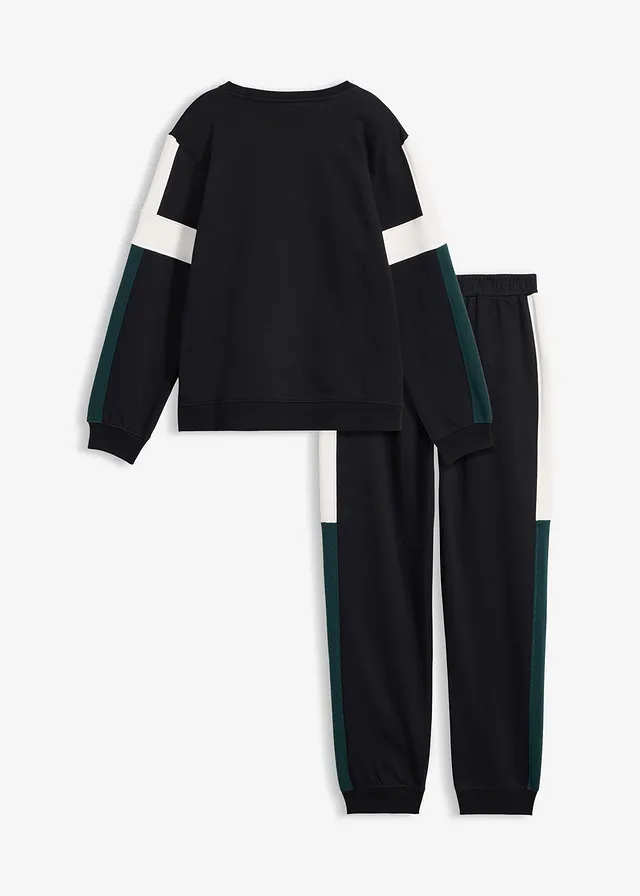 Joggingpak van puur biologisch katoen, Kleur: zwart