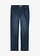 Mid waist stretch jeans, straight, Kleur: donkerblauw denim used