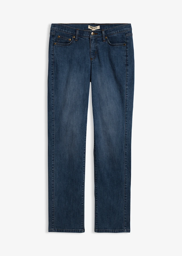 Jean droit taille mi-haute, extensible