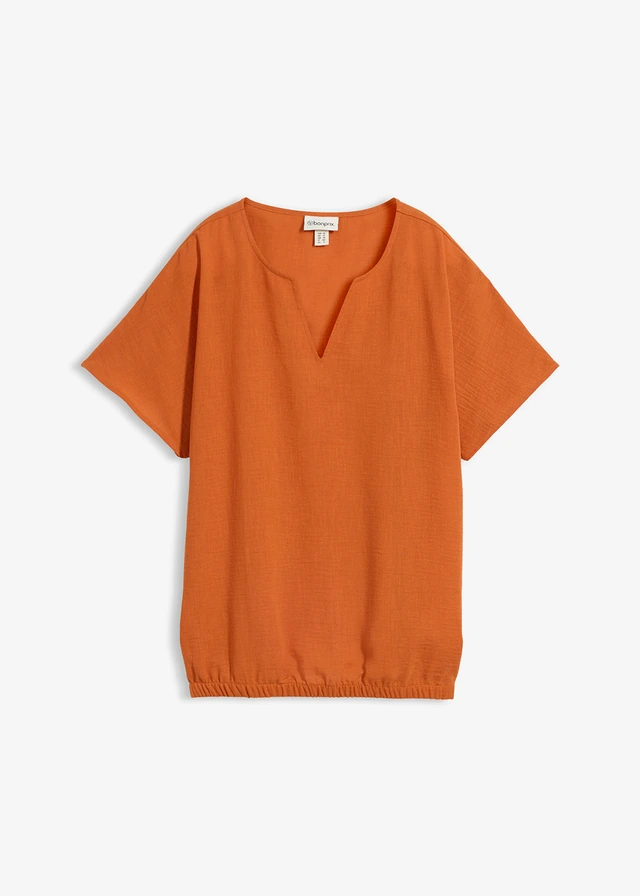 Bluză oversize cu tiv elastic • cărămiziu • magazin bonprix