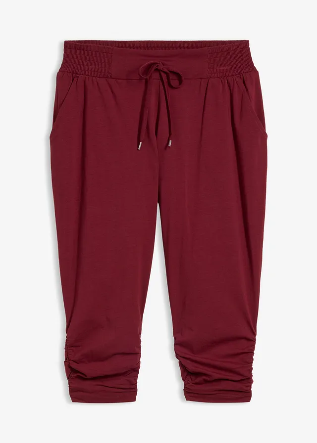 Jersey broek van een katoenmix, Kleur: esdoornrood