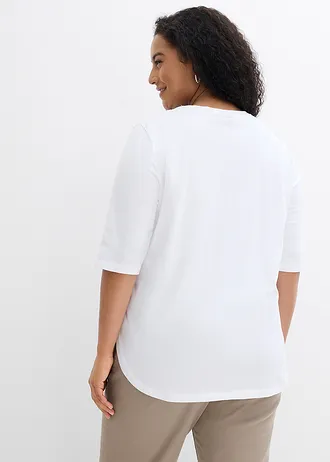 T-shirt van puur biologisch katoen, Kleur: wit met print