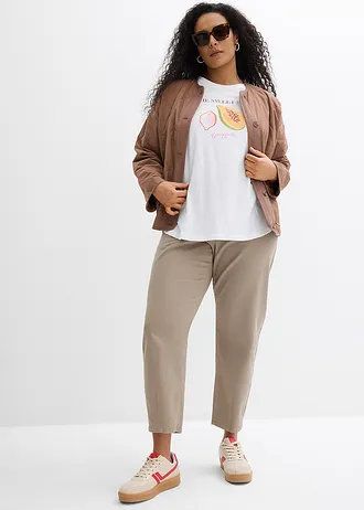 T-shirt van puur biologisch katoen, Kleur: wit met print