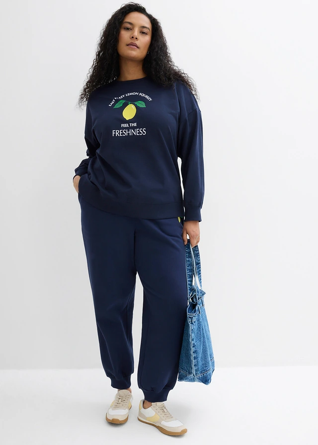 Bluza oversize, kolor: ciemnoniebieski
