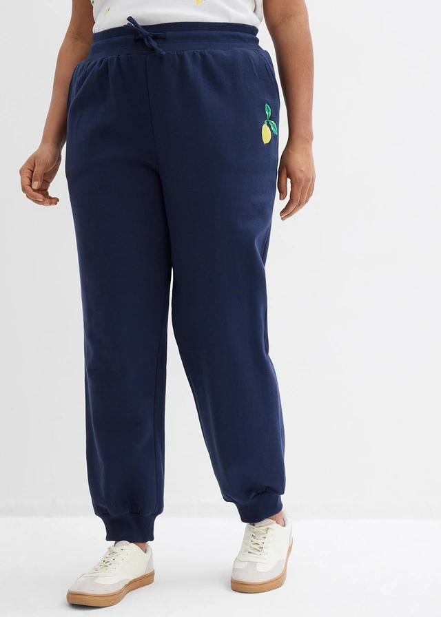 Pantalon sweat 100% coton, Couleur: bleu foncé