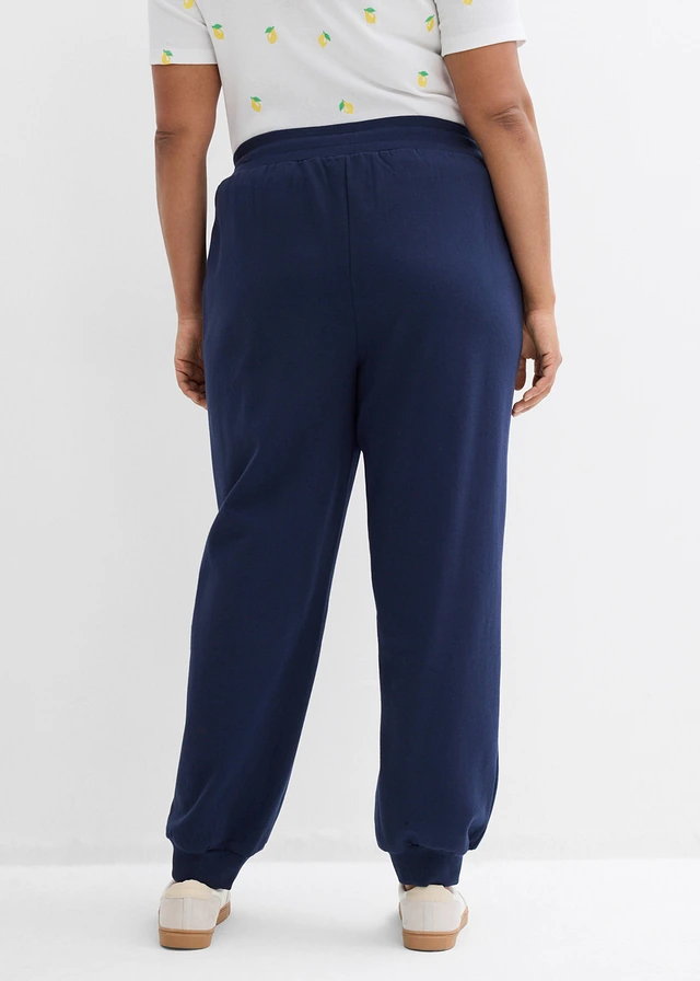 Pantalon sweat 100% coton, Couleur: bleu foncé