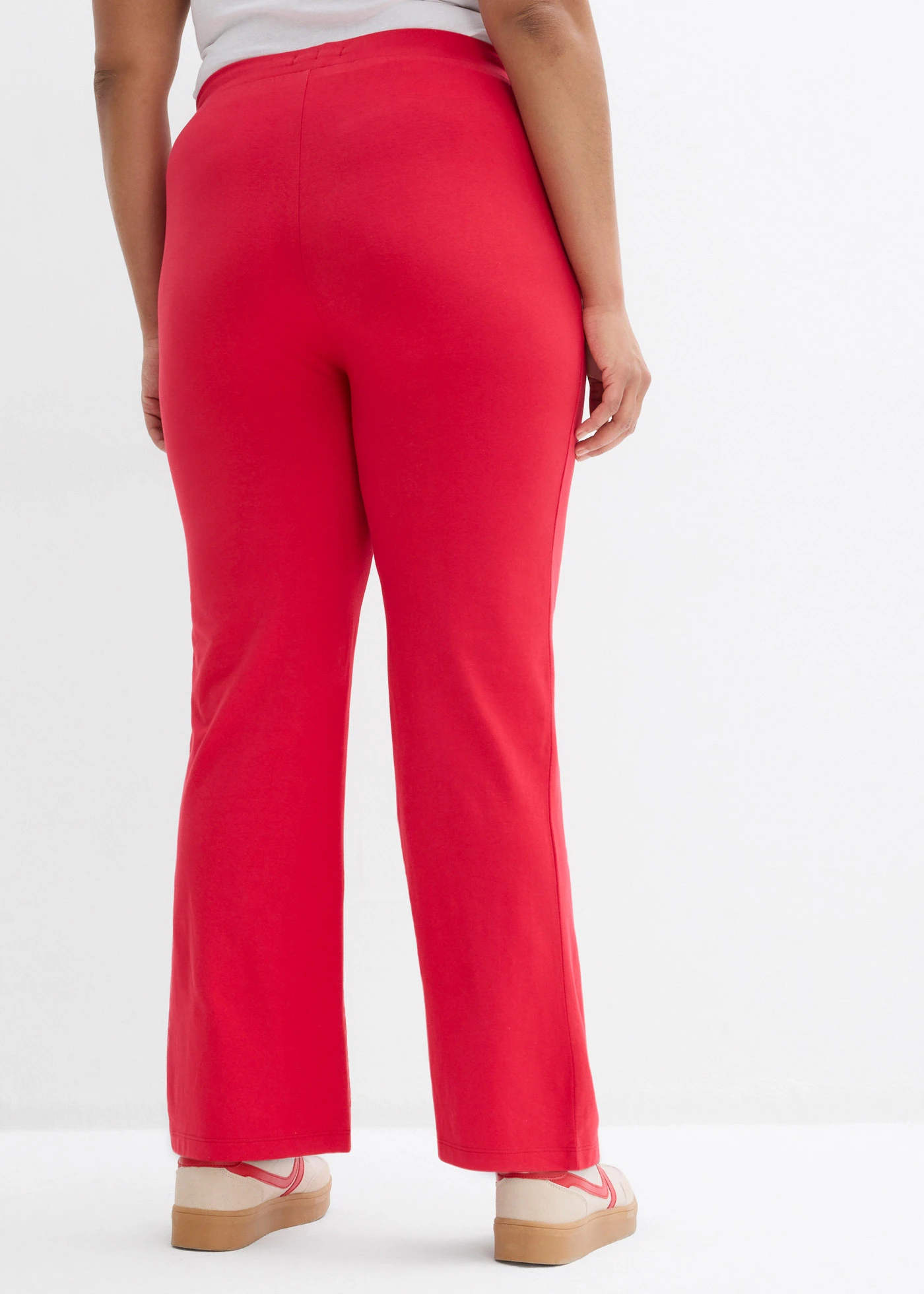 Broek met stretch en biologisch katoen • rood plus size • bonprix online shop