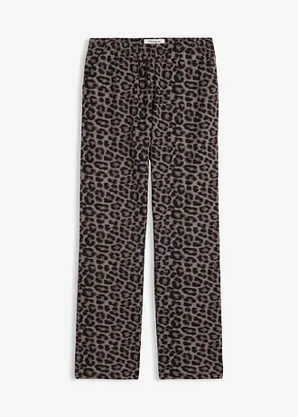 Sweatpants van een katoenmix met luipaardprint