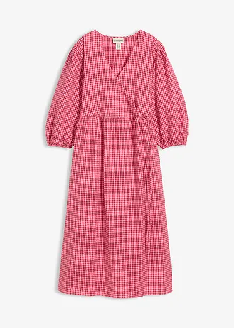 Robe portefeuille en matière texturée • rouge cerise/rose • Boutique bonprix