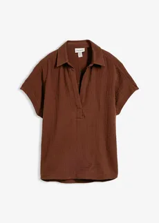 Blouse manches courtes en gaze de coton légère