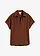 Blouse met korte mouwen van luchtige mousseline, Kleur: bruin