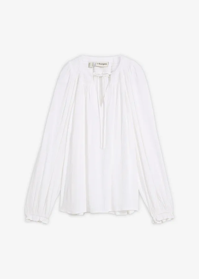 Blouse longue en viscose fluide • blanc • Boutique bonprix