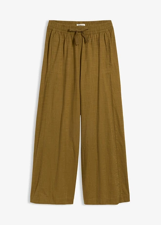 Pantaloni palazzo din bumbac 100%