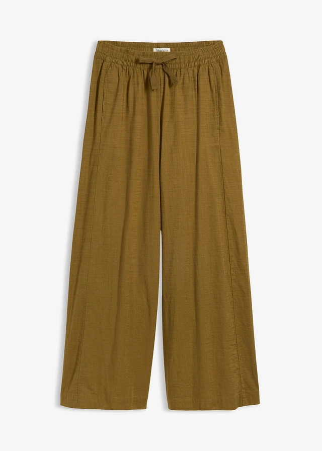 Pantaloni palazzo din bumbac 100%