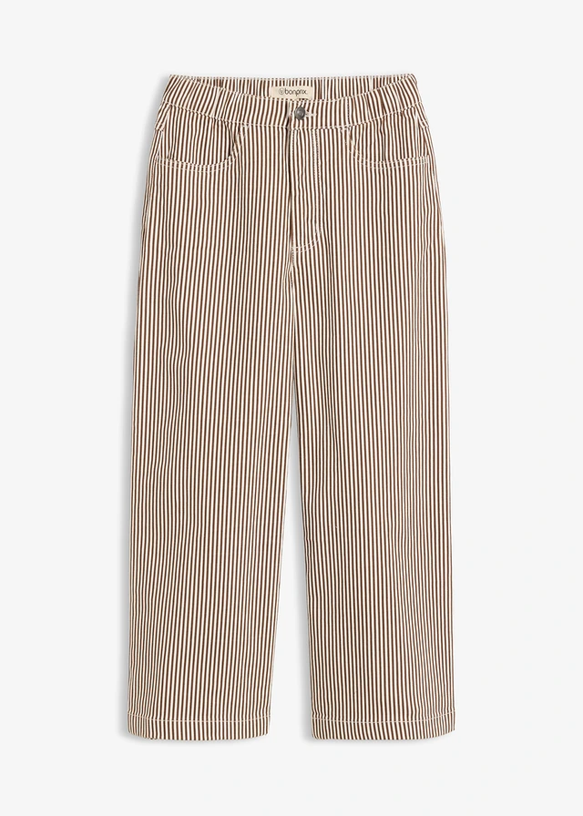 Pantalon en twill à taille élastiquée