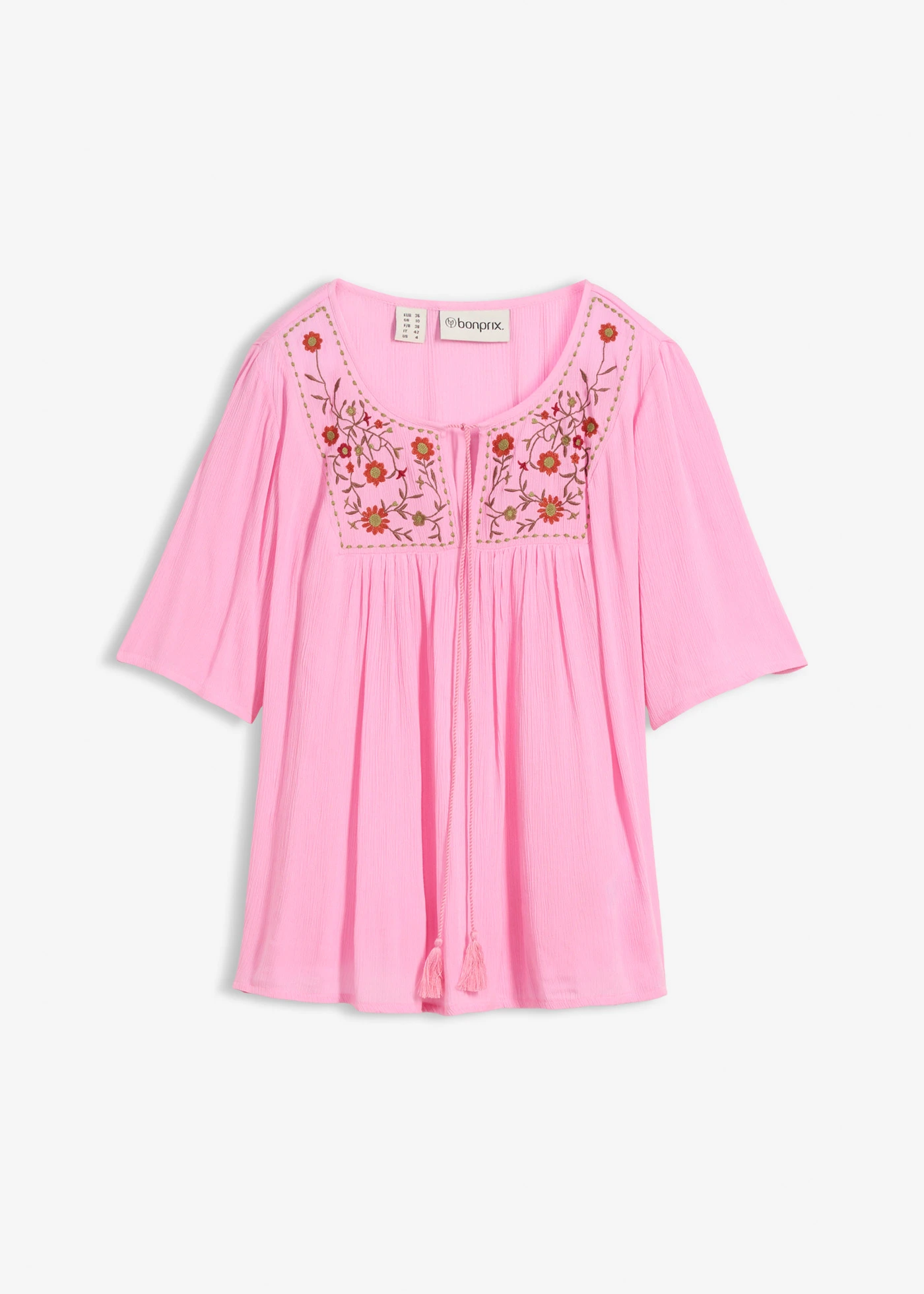 Tunică creponată din viscoză moale • roz floral • magazin bonprix