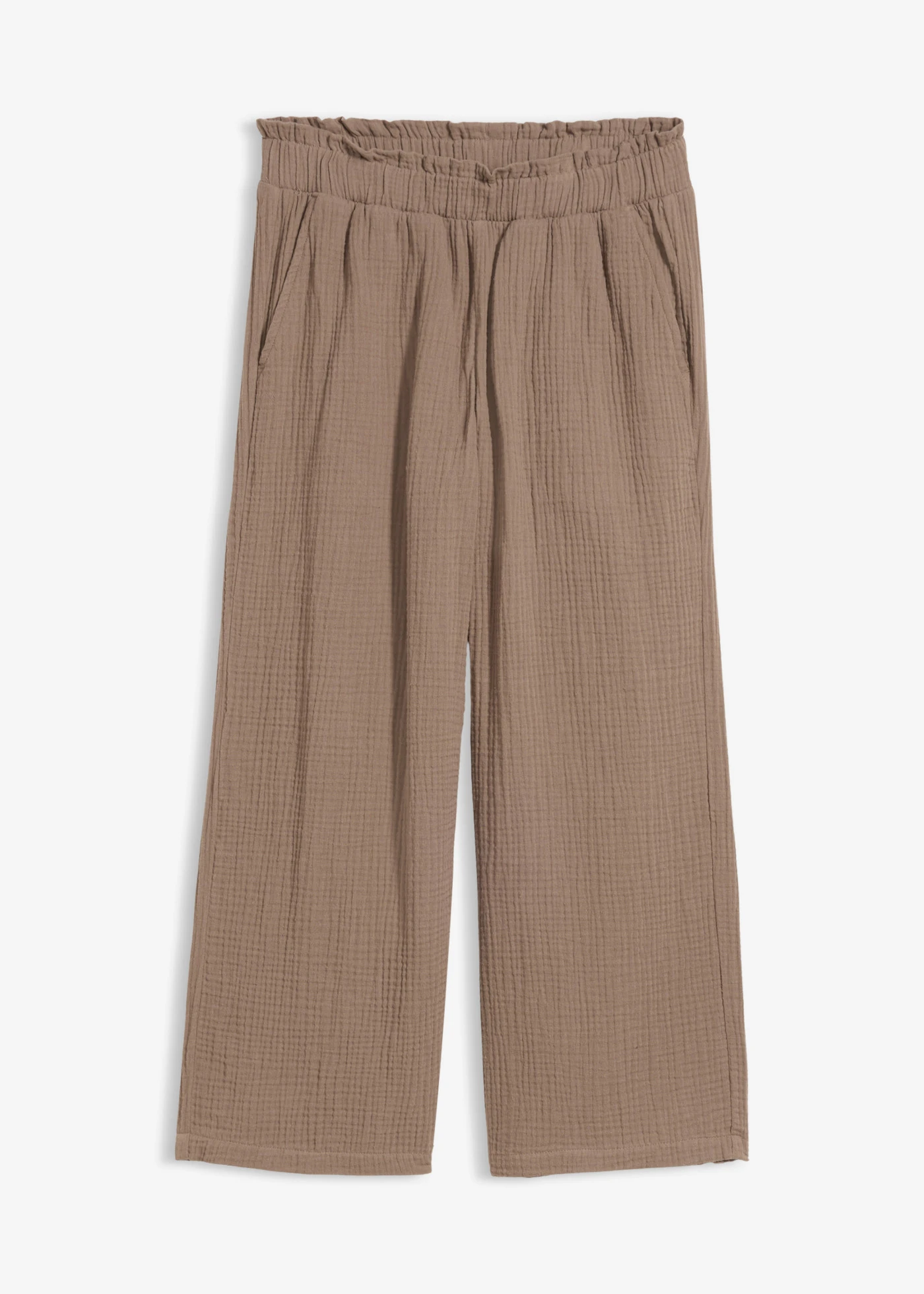 Pantalon large en gaze de coton • taupe • Boutique bonprix