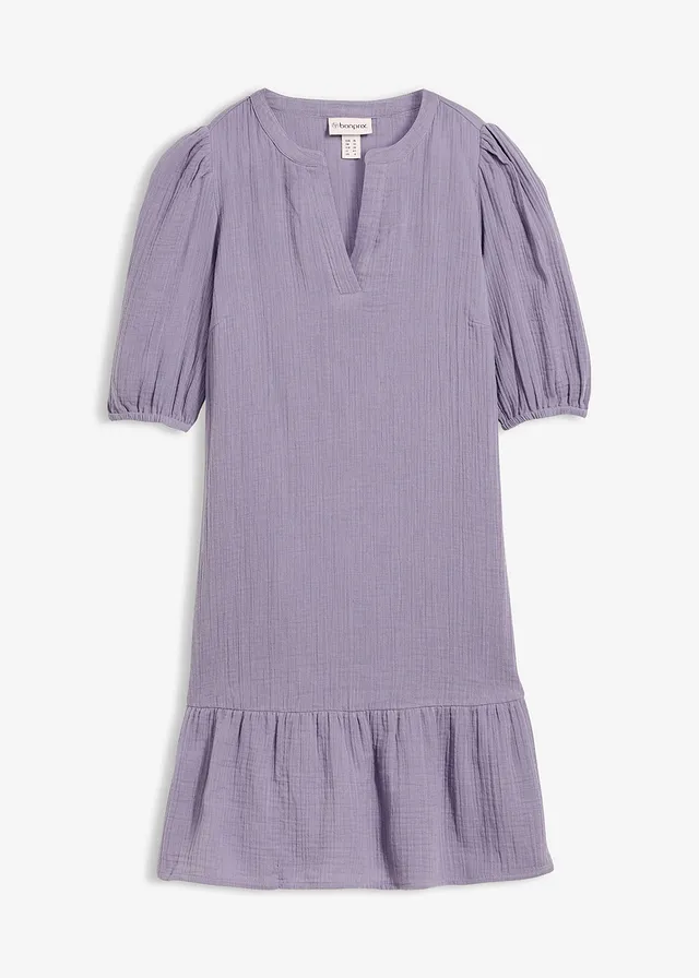 Robe en gaze de coton • violine fumé • Boutique bonprix
