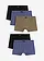 Chilot boxer strâmt cu bumbac (set/5 buc.), culoare: negru+indigo+gri-verde