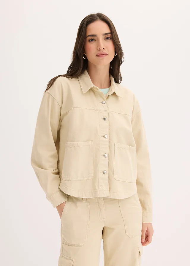 Surchemise 100% coton, Couleur: sable clair