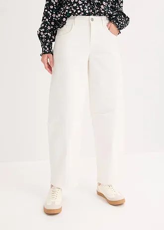 Pantalon en twill de coton extensible • ecru • Boutique bonprix