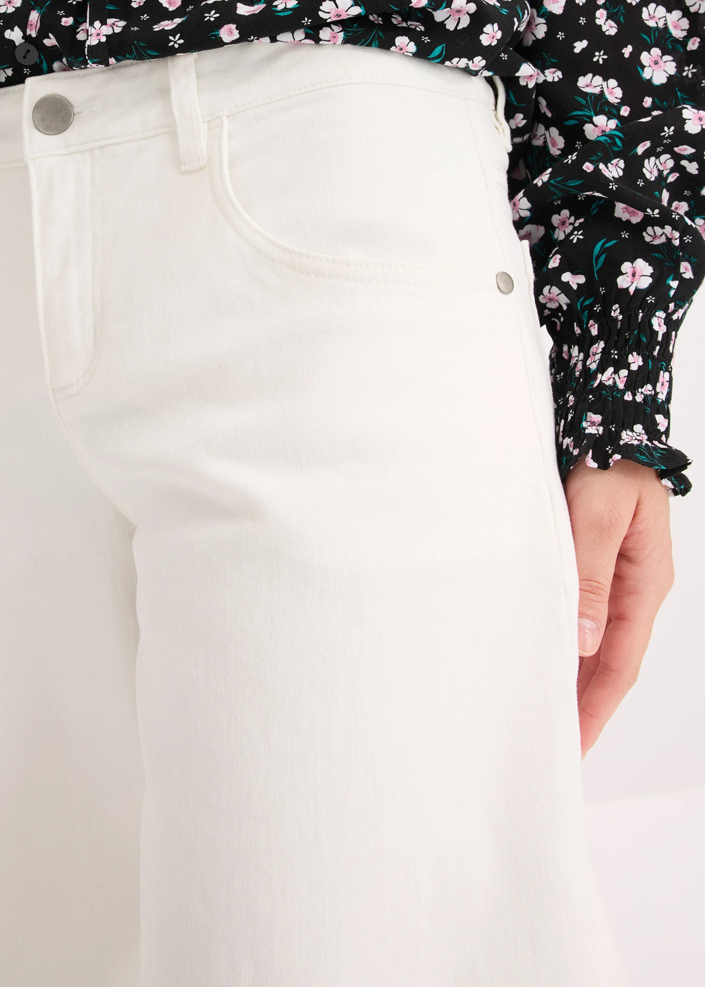 Twill broek van elastische katoenmix • wolwit • bonprix online shop