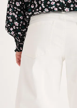 Twill broek van elastische katoenmix • wolwit • bonprix online shop