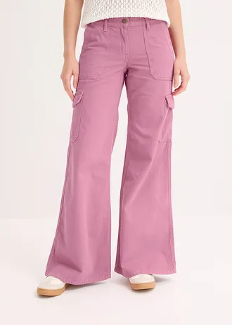 Pantaloni cargo din bumbac 100% • mov-maroniu • magazin bonprix