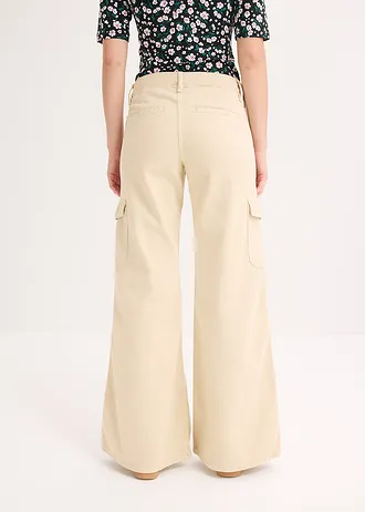 Pantalon cargo 100% coton • sable clair • Boutique bonprix