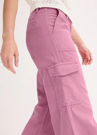 Pantaloni cargo din bumbac 100% • mov-maroniu • magazin bonprix