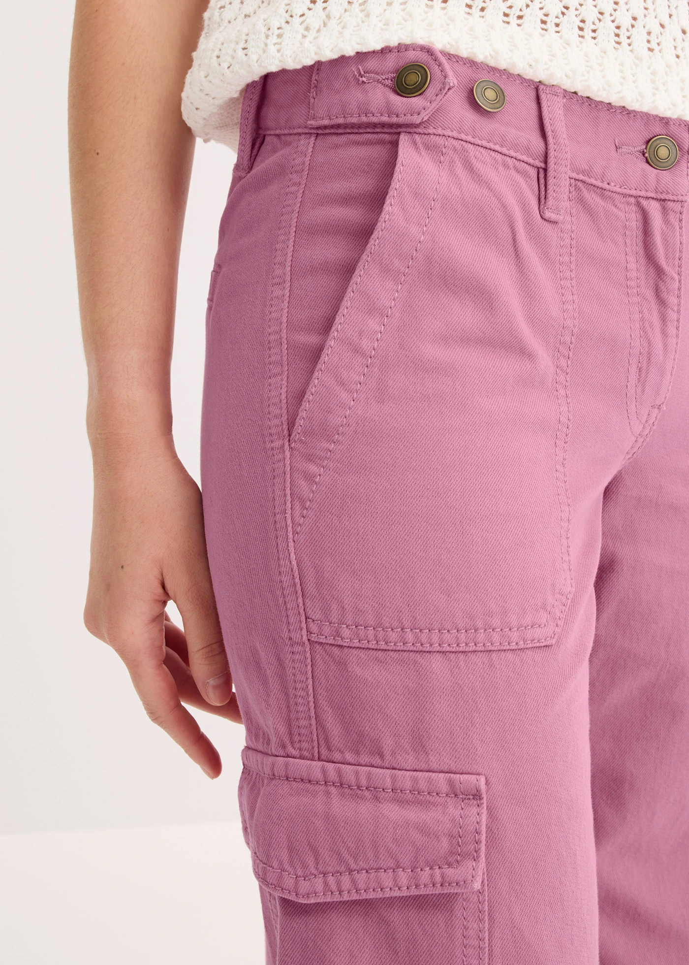 Pantaloni cargo din bumbac 100% • mov-maroniu • magazin bonprix
