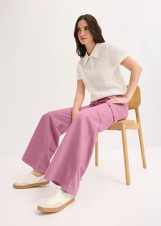 Pantalon cargo 100% coton • mauve • Boutique bonprix