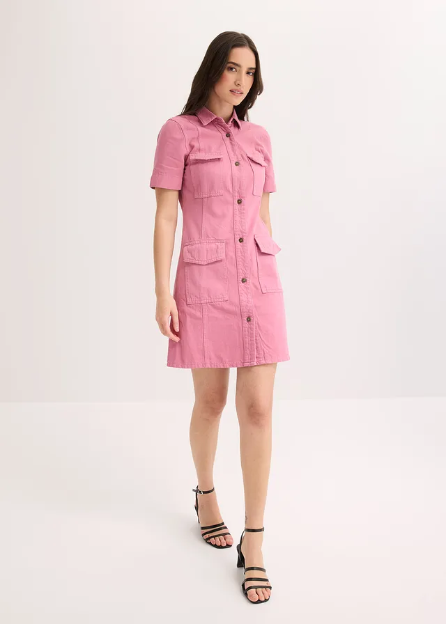 Mini jurk van katoen, Kleur: mauve