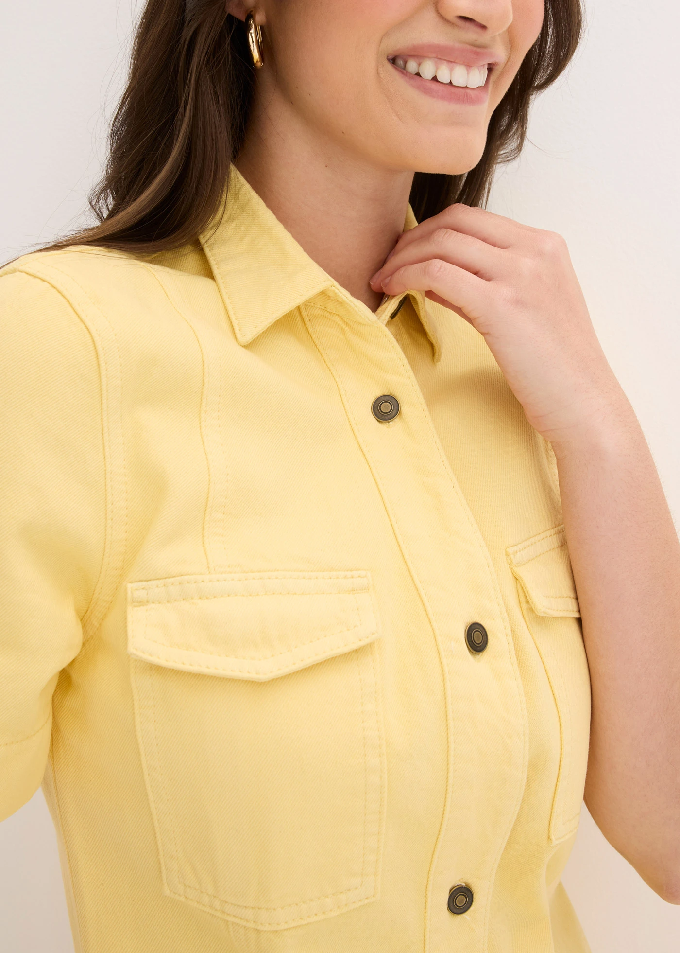 Robe courte 100% coton • jaune clair • Boutique bonprix