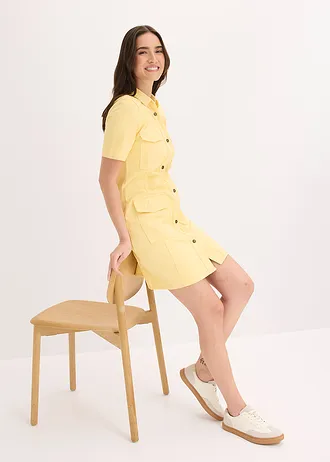 Rochie mini din bumbac 100% • galben deschis • magazin bonprix