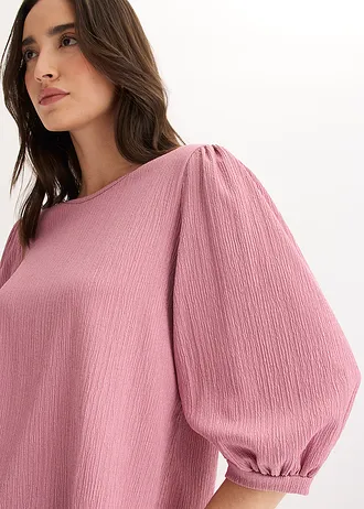 Shirtblouse van gestructureerde crêpe • mauve • bonprix online shop