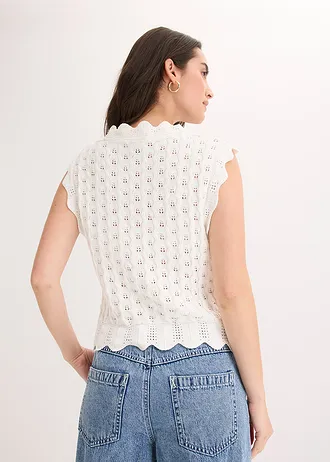 Top en maille 100% coton • ecru • Boutique bonprix