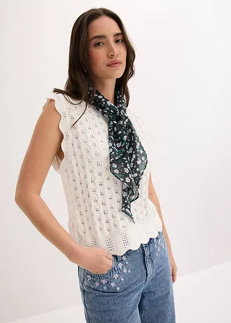 Top en maille 100% coton • ecru • Boutique bonprix