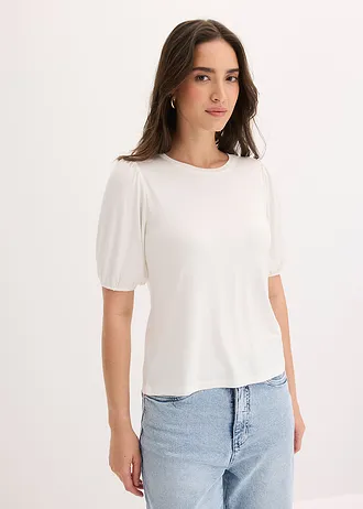 Shirt in een zachte viscosemix • wolwit • bonprix online shop