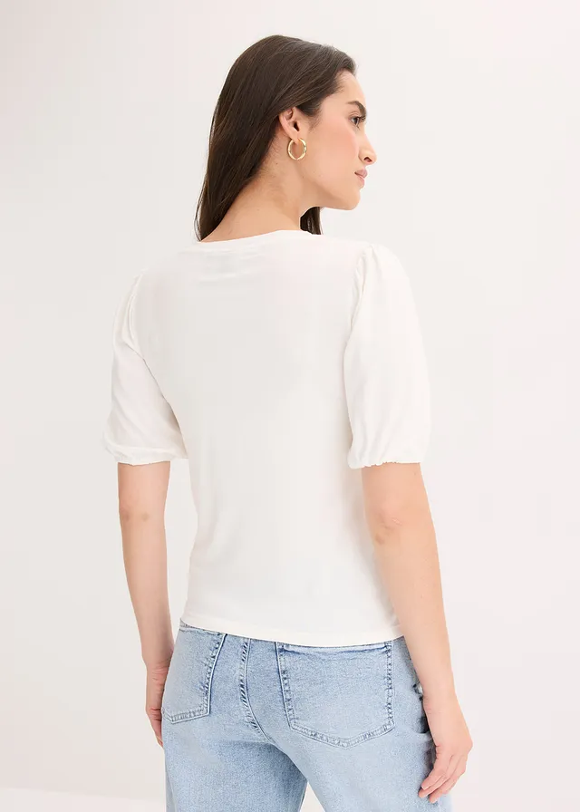 T-shirt doux en viscose extensible • écru • product-page.page-title-suffix