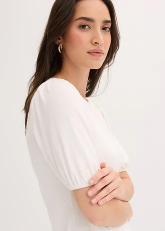 T-shirt doux en viscose extensible • ecru • Boutique bonprix