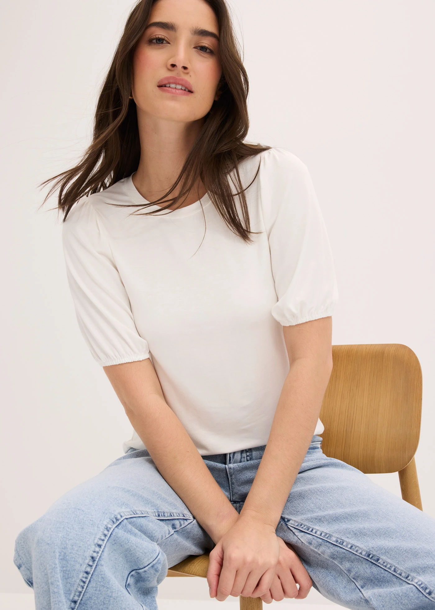 Shirt in een zachte viscosemix • wolwit • bonprix online shop