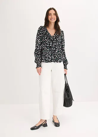 Tunique élégante, Couleur: noir floral