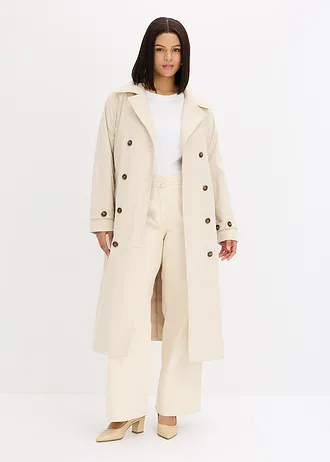 Twill broek van katoen, Kleur: ecru