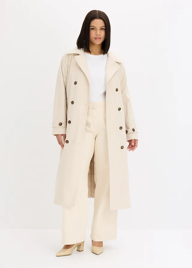 Twill broek van katoen, Kleur: ecru