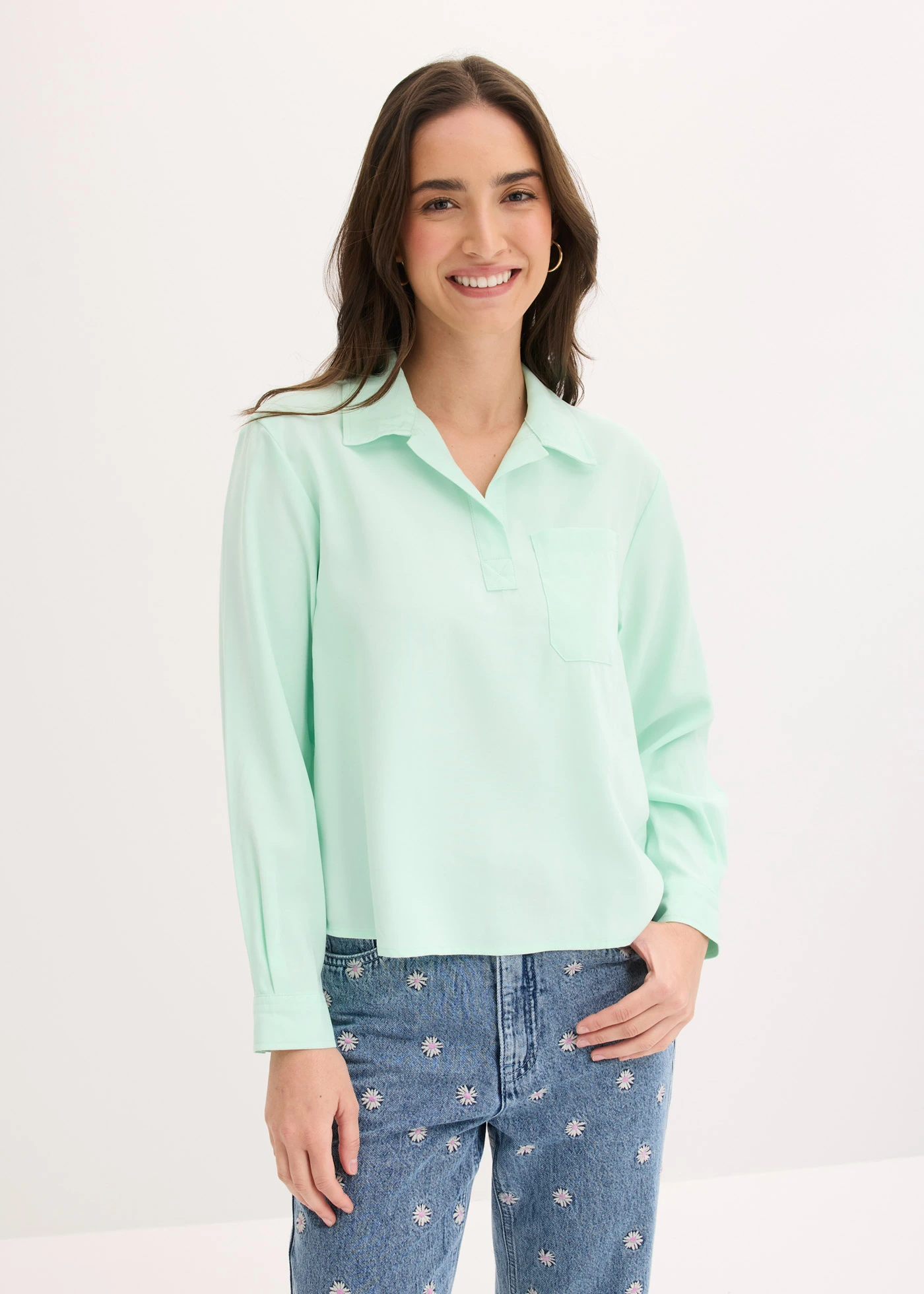 Tuniek in een fijne viscosemix • lichtmint • bonprix online shop