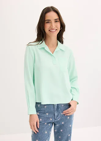 Tuniek in een fijne viscosemix, Kleur: lichtmint