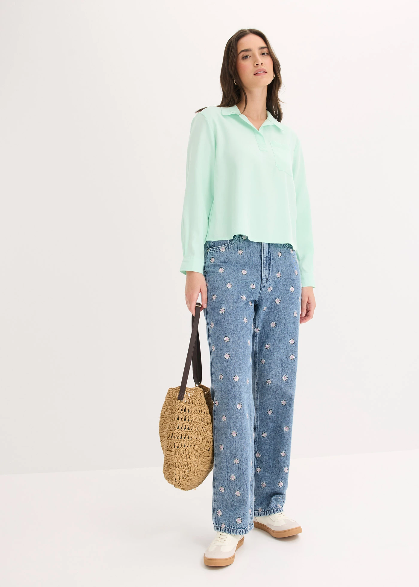 Tuniek in een fijne viscosemix • lichtmint • bonprix online shop